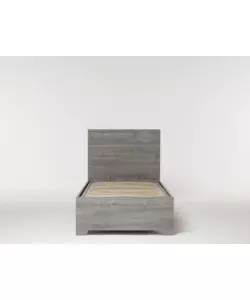 Letto singolo "hi box" olmo naturale con rete, contenitore e piedini 90x190 cm